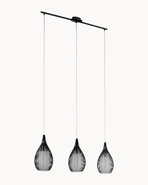 Razoni 3 Light Pendant Black