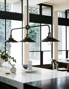 Aged steel pendant frame from our Manor range