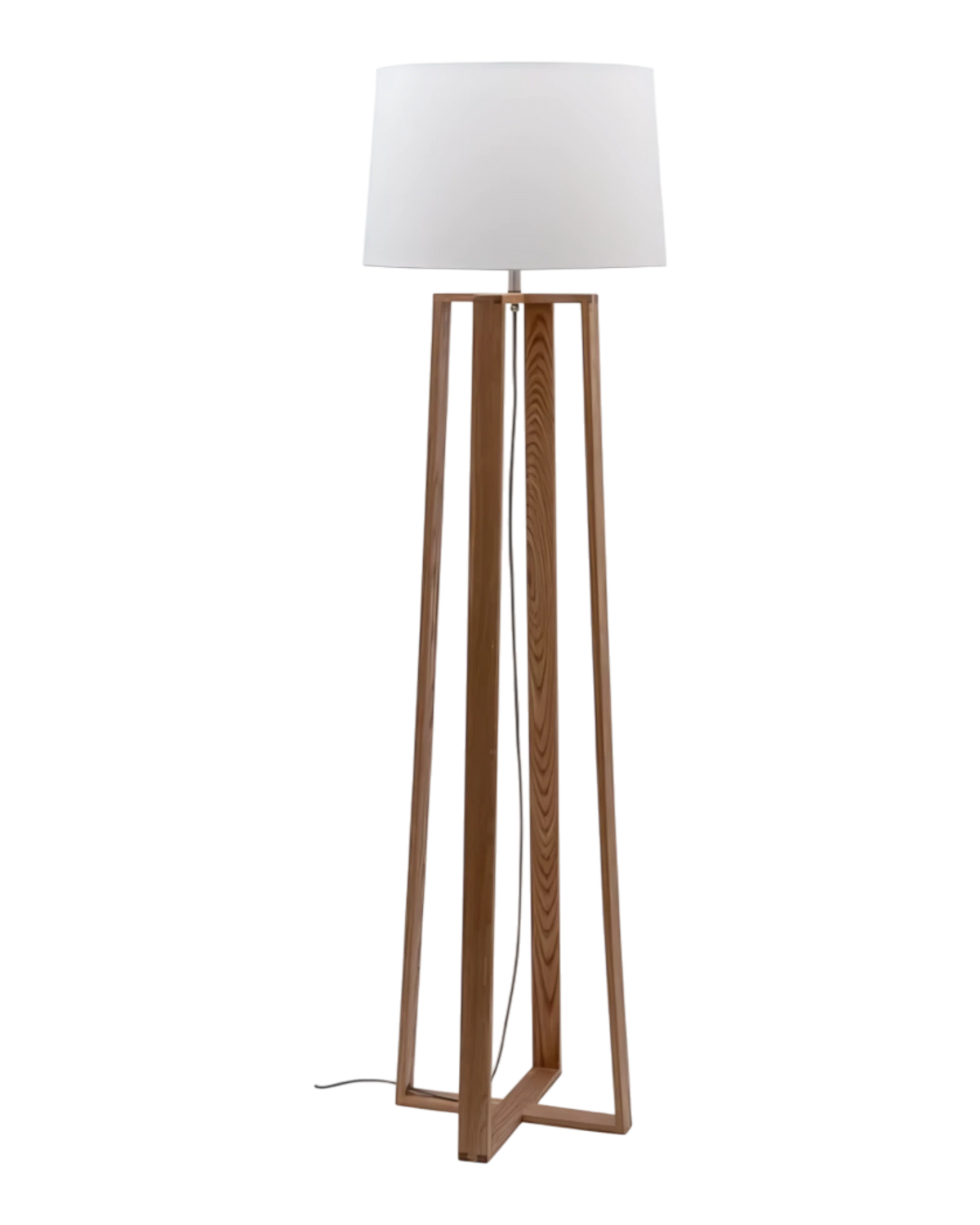 Copenhagen Floor Lamp Teak with White Shade