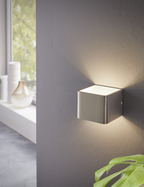 Matt nickel wall light