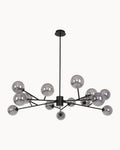 Clooney 15 Light Pendant Black with Smoke Glass