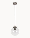 Rowan 200 Pendant Brushed Chrome with Clear Glass