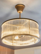 Oil rubbed bronze pendant with vertical glass rods