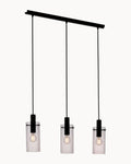 Montefino 1 3 Light Pendant Black/Smoke Glass