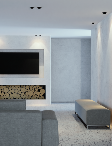 Black recessed spotlight