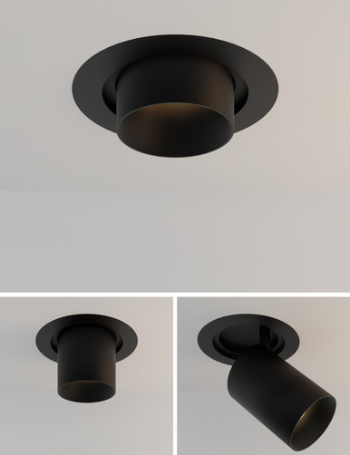 Black recessed spotlight