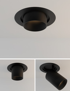 Black recessed spotlight