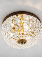 Brass ceiling mount paired with crystal droplets