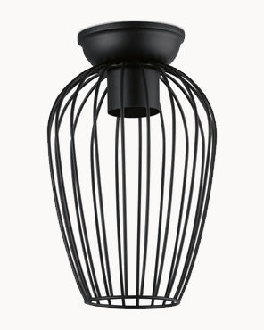 Black metal cage-like design