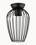 Black metal cage-like design