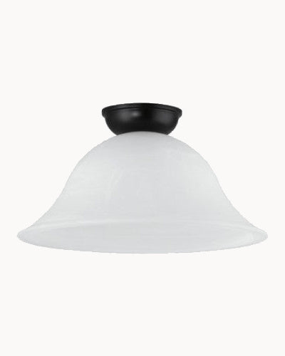 Black DIY canopy with alabaster glass