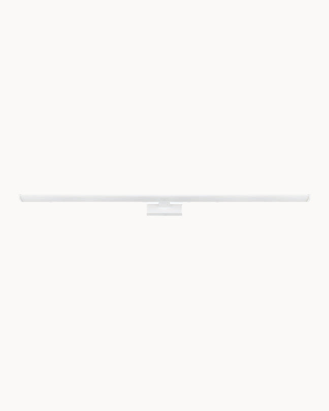 White 1200mm vanity wall light with opal diffuser