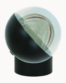 Black table lamp with smoke glass