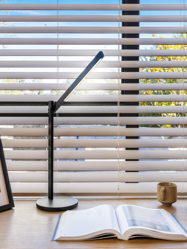 Black linear table lamp