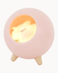 Night Light Snoozing Kitten Pink