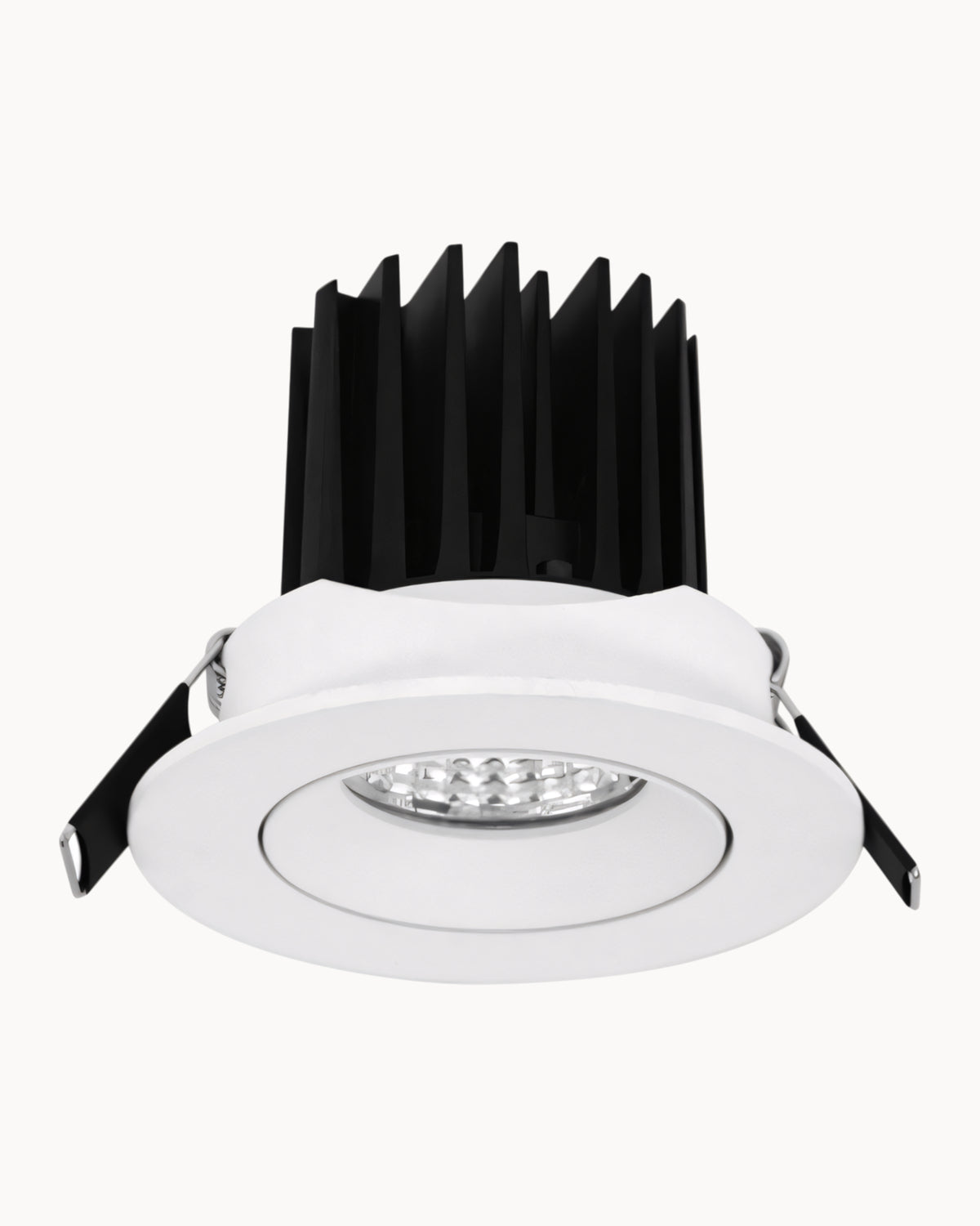 Strata 74mm 10W 3000K Tiltable Downlight White