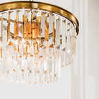 Antique brass finish paired with K9 crystal