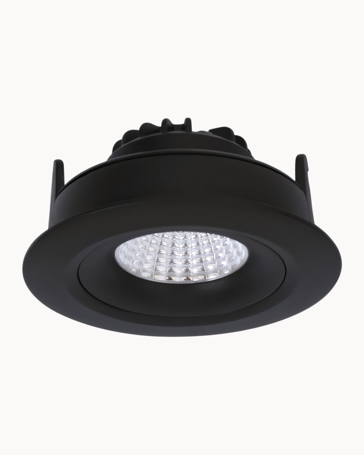Roto 83mm IP54 8W 3000K Tiltable Downlight Black