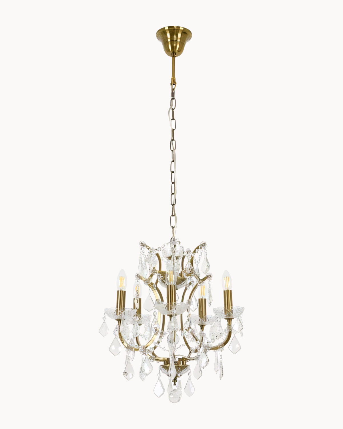 Florian 5 Light Pendant Antique Brass