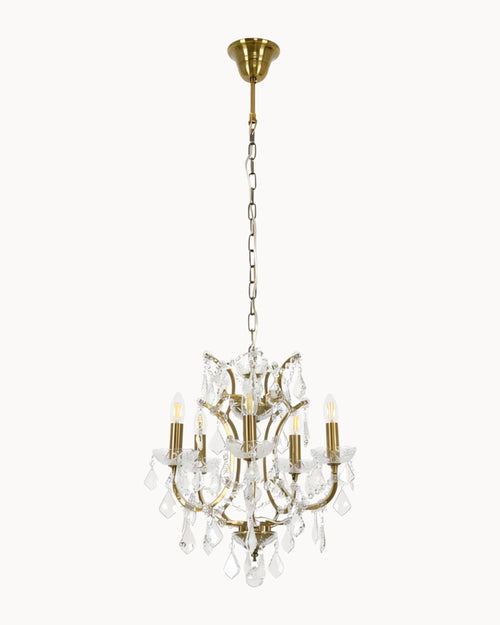 Florian 5 Light Pendant Antique Brass