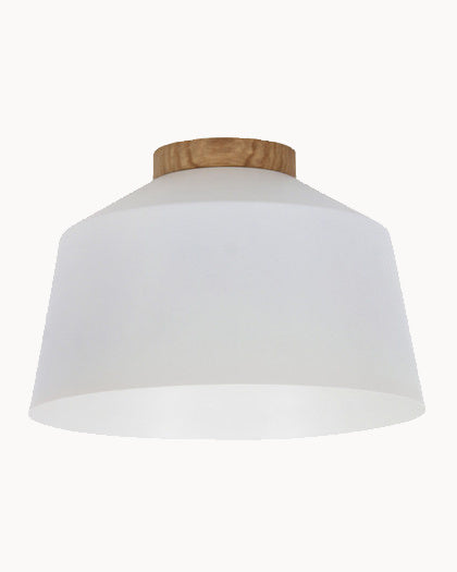 White metal shade with ash wood trim