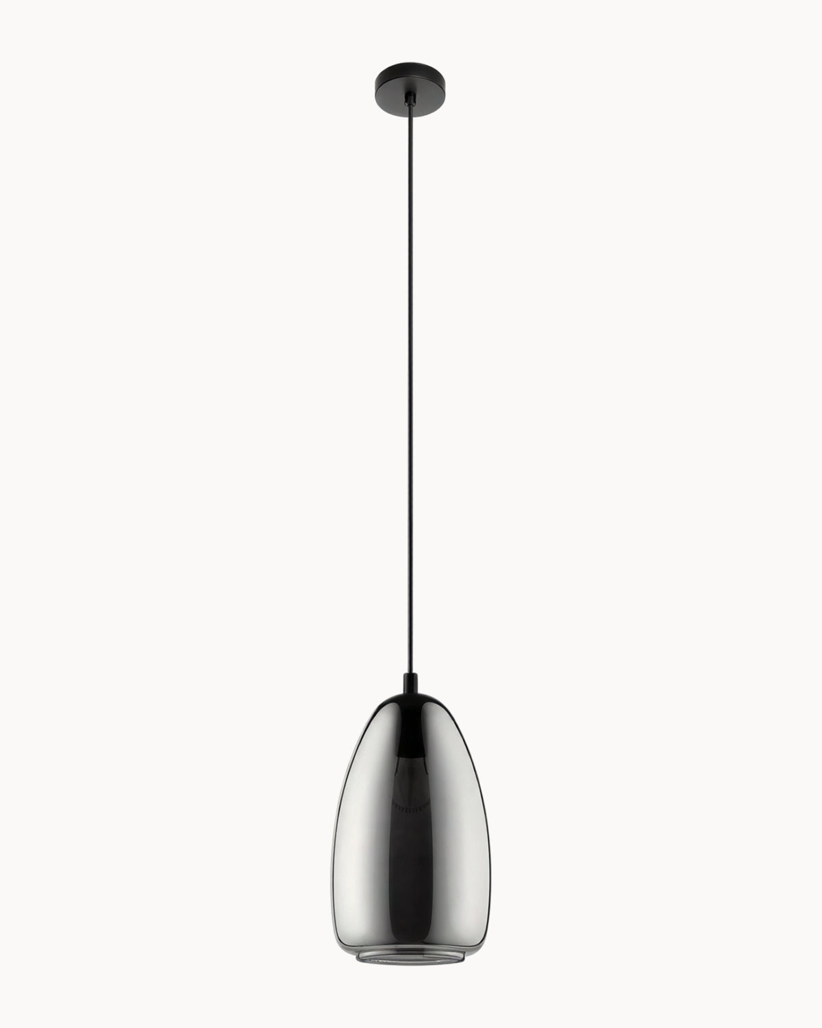 Alobrase 200mm Pendant Smoke Mirror Glass/Black