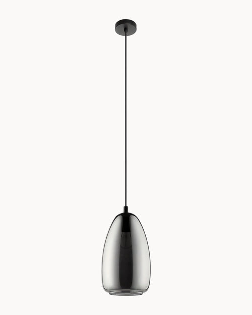 Alobrase 200mm Pendant Smoke Mirror Glass/Black
