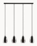 Alobrase 4 Light Pendant Smoke Mirror Glass/Black