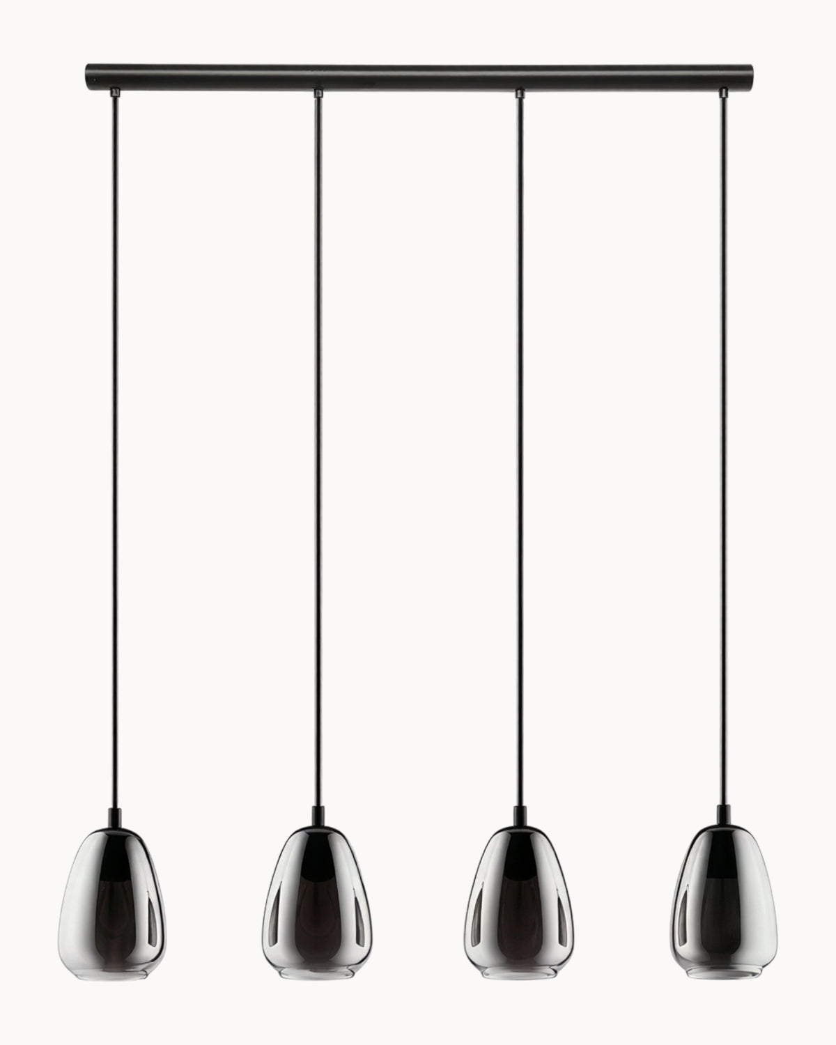 Alobrase 4 Light Pendant Smoke Mirror Glass/Black