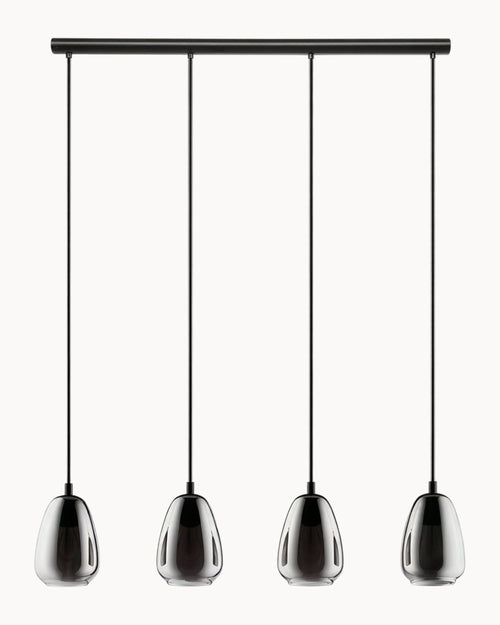 Alobrase 4 Light Pendant Smoke Mirror Glass/Black