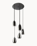 Alobrase 5 Light Pendant Smoke Mirror Glass/Black