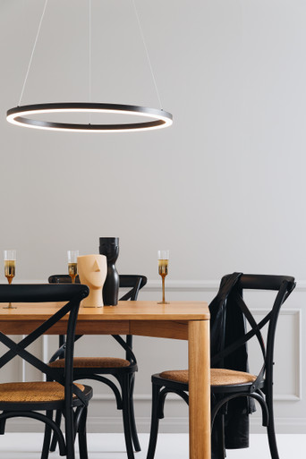 Black circular pendant