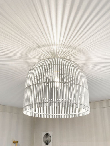 White DIY rattan shade