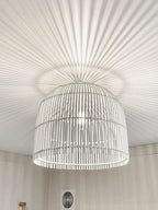 White DIY rattan shade