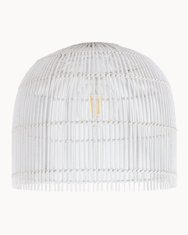 White DIY rattan shade