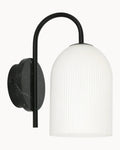 Edit Wall Light Opal Ribbed Glass Black