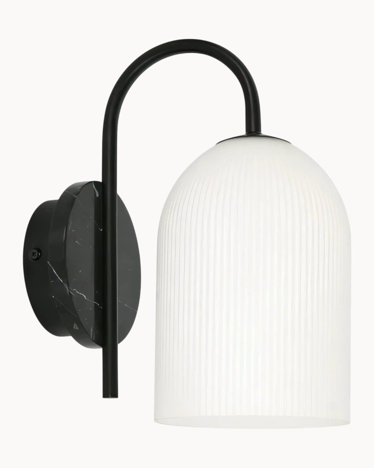 Edit Wall Light Opal Ribbed Glass Black