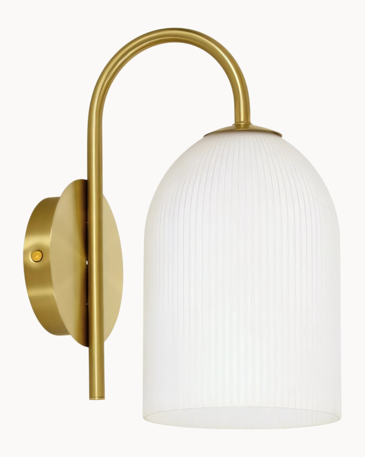 Edit Wall Light Opal Ribbed Glass Brass