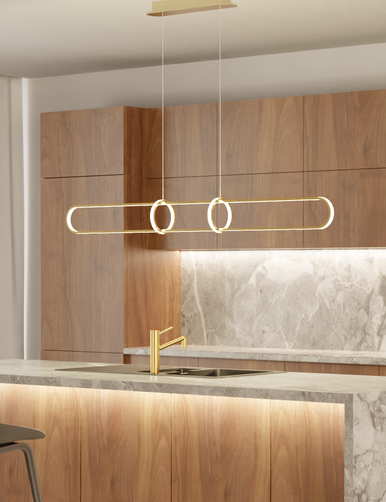 Brass 1.5m linear bar pendant