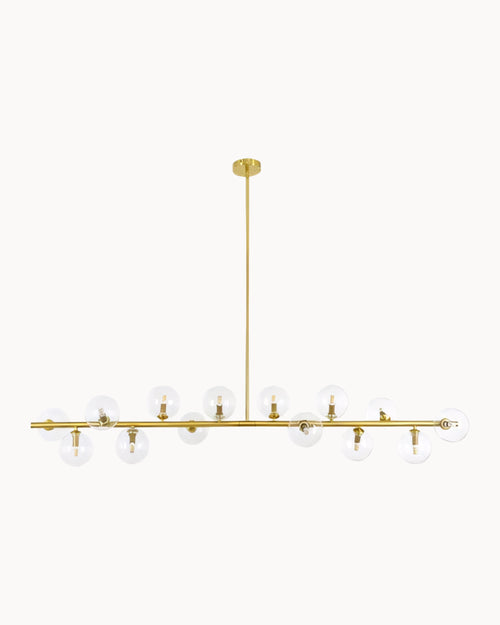 Clooney 14 Light Pendant Brass with Clear Glass
