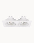 Totem 83mm IP54 16W 3000K 2 Light Tiltable Downlight White