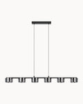 Copillos 6 Light Pendant Black with Black Transparent Glass