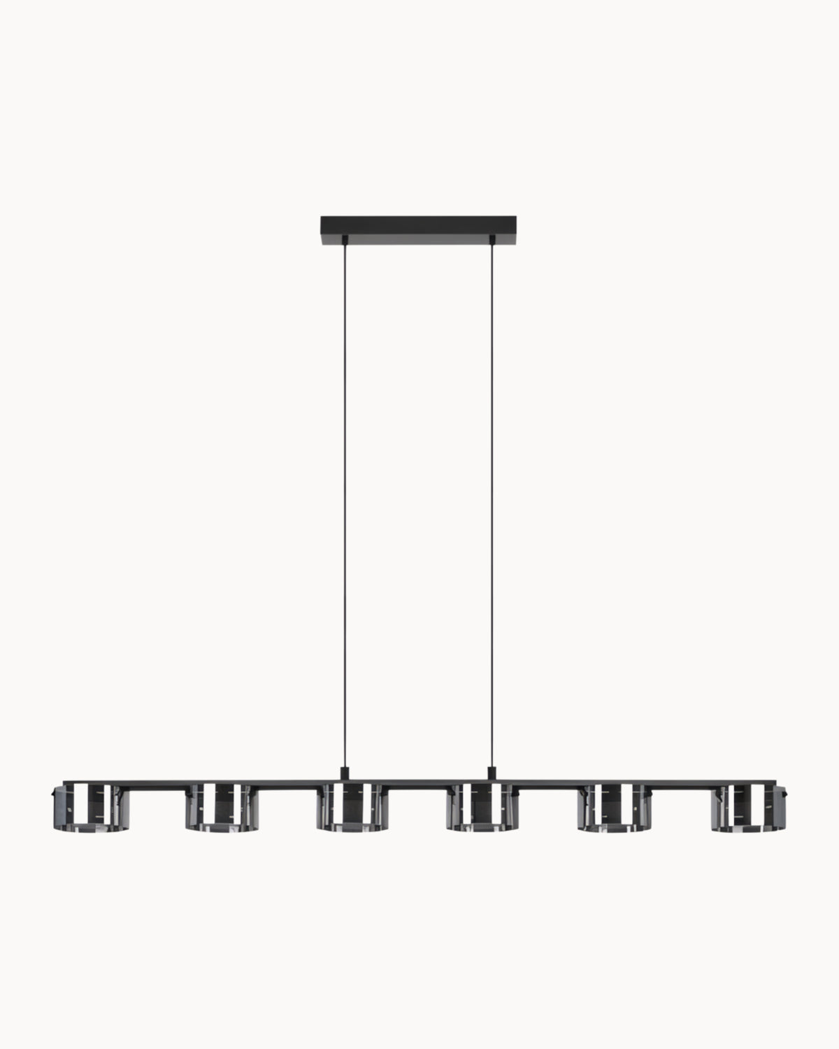 Copillos 6 Light Pendant Black with Black Transparent Glass
