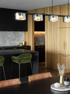 Black 6L pendant with black transparent glass
