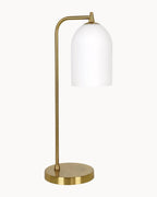 Edit Table Lamp Brass with Opal Ribbed Glass
