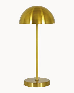 Brass table lamp with mushroom shade