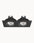 Totem 83mm IP54 16W 3000K 2 Light Tiltable Downlight Black