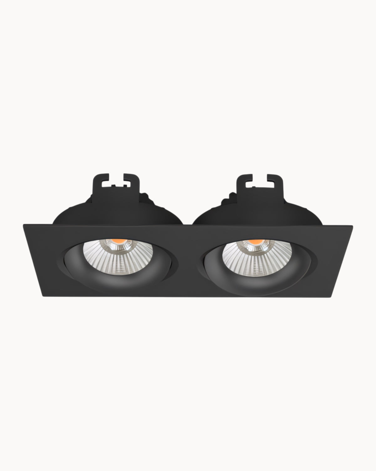 Totem 83mm IP54 16W 3000K 2 Light Tiltable Downlight Black
