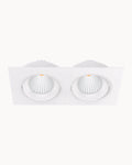 Architectural 95mm IP54 20W 3000K 2 Light Tiltable Downlight White
