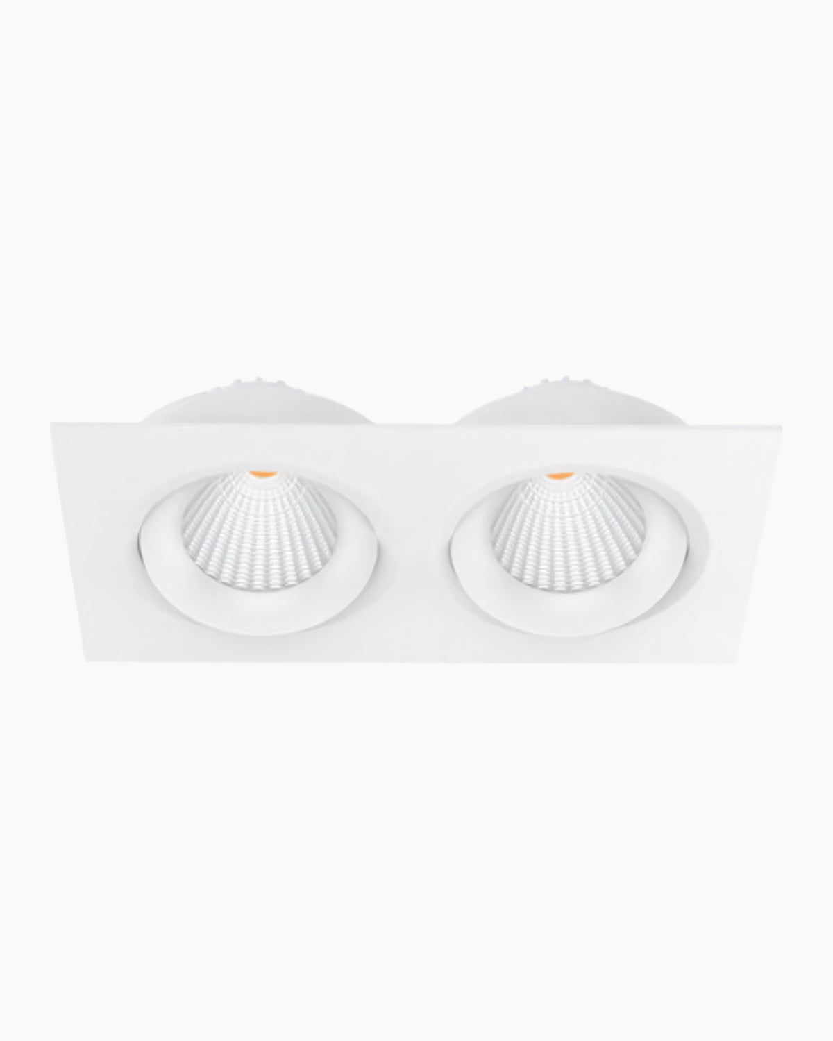 Architectural 95mm IP54 20W 3000K 2 Light Tiltable Downlight White